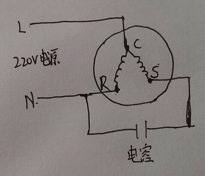 空调压缩机R,C,s接线图图片