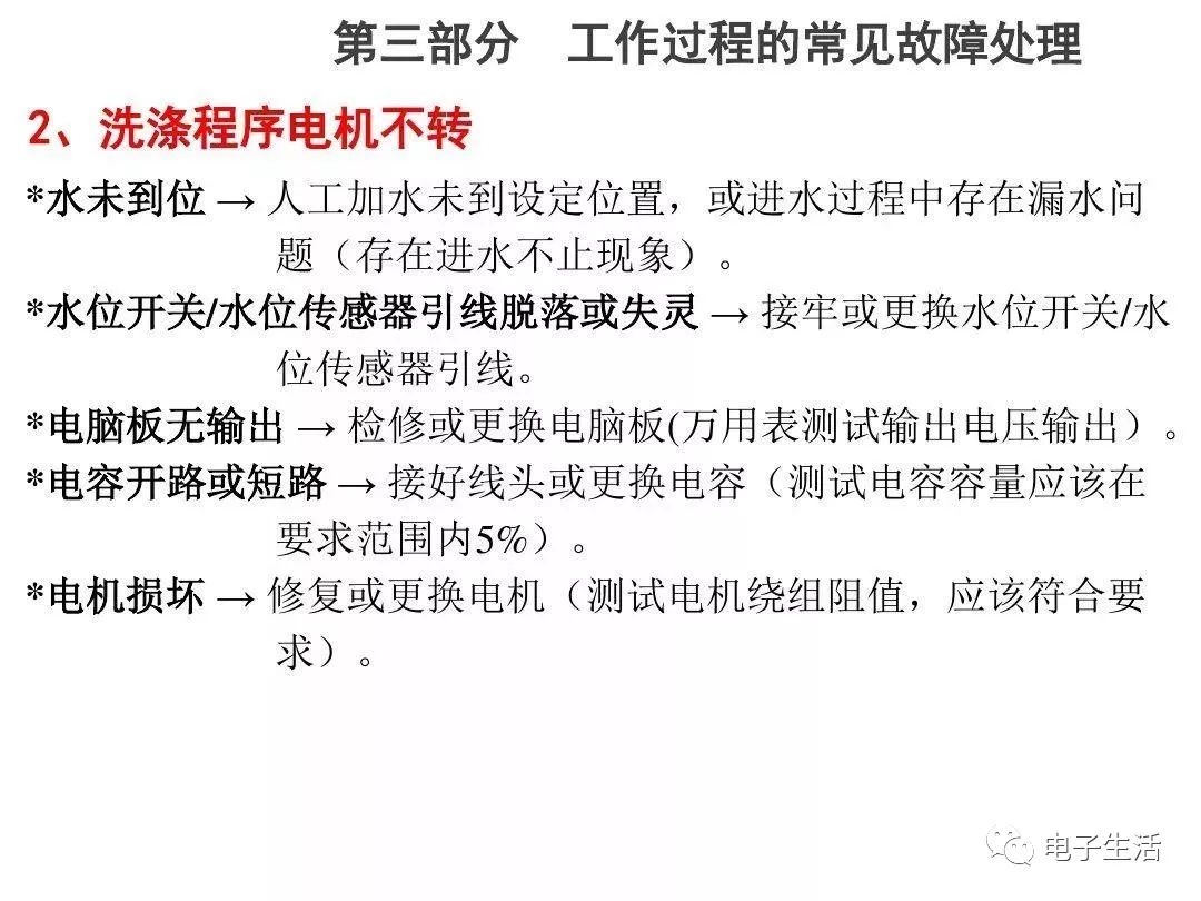 全自動洗衣機電器件原理及故障維修手冊